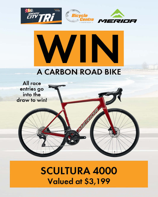 Hunter Valley Bicycle centre will be at the sparke helmore Newcastle City Triathlon. You could win a MERIDA Carbon road bike.