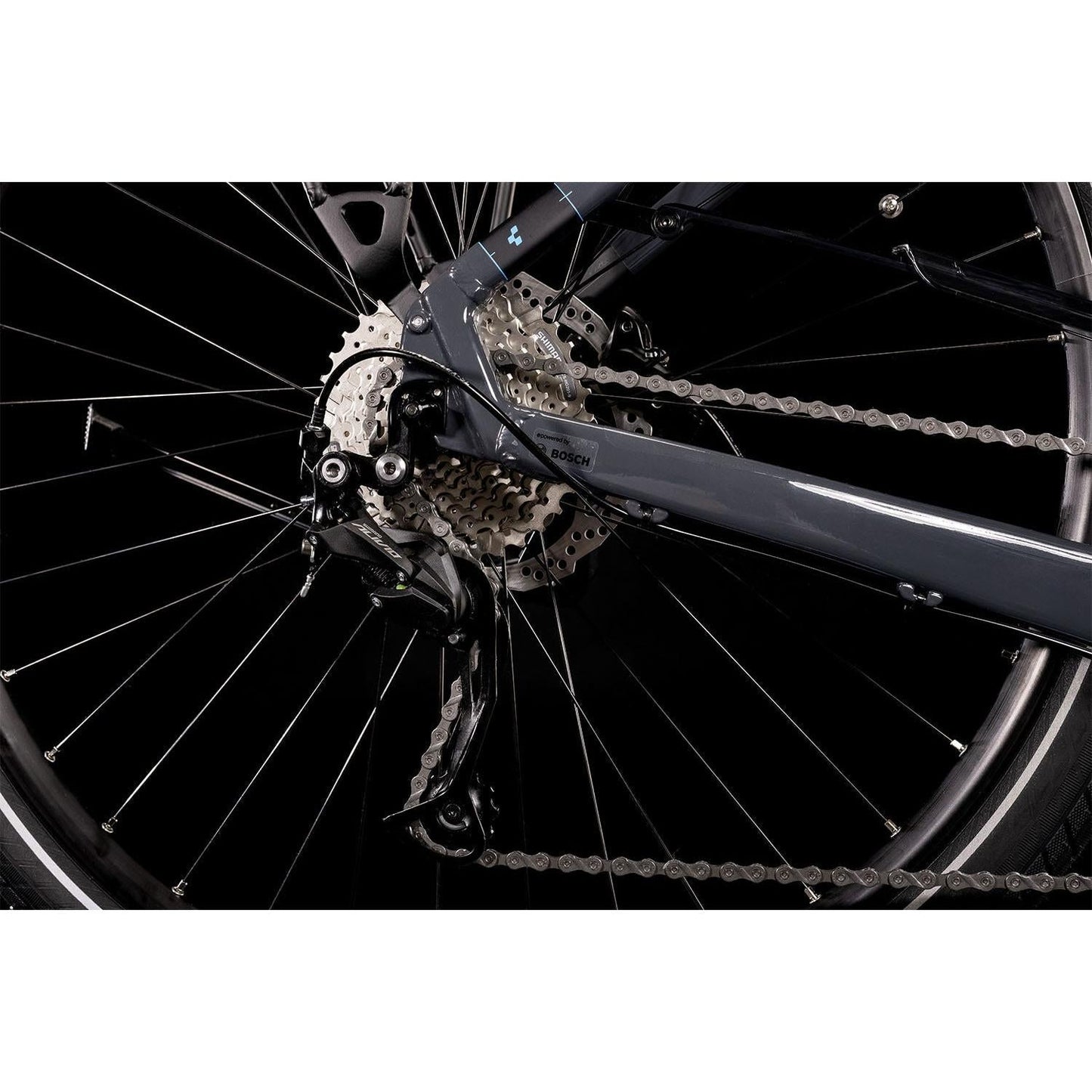 Cube Touring Hybrid ONE Trapeze Electric Hybrid Bike Grey Blue 'n' Blue