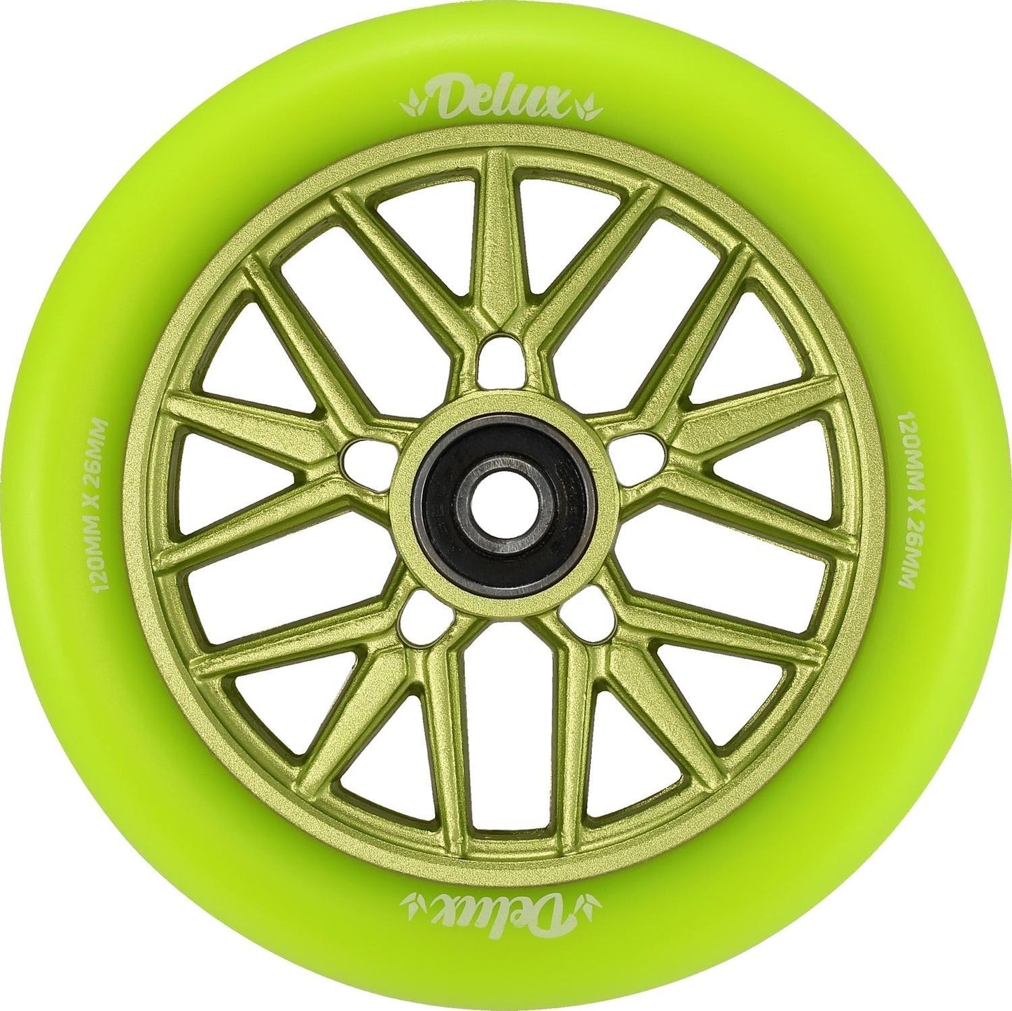 ENVY Delux Scooter Wheel 120mm x 26mm Wheel - Green/Green