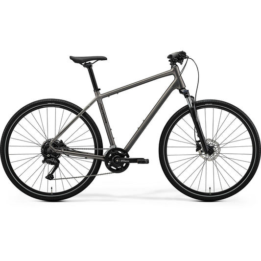 Merida Crossway 100 Hybrid Bike Silk Warm Slate Grey/Black