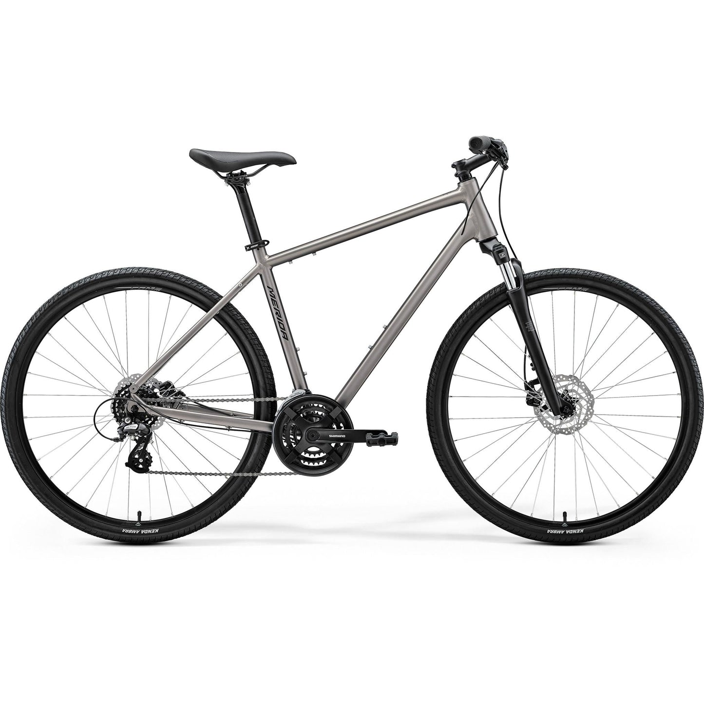 Merida Crossway 10 Hybrid Bike Silk Warm Slate Grey/Black