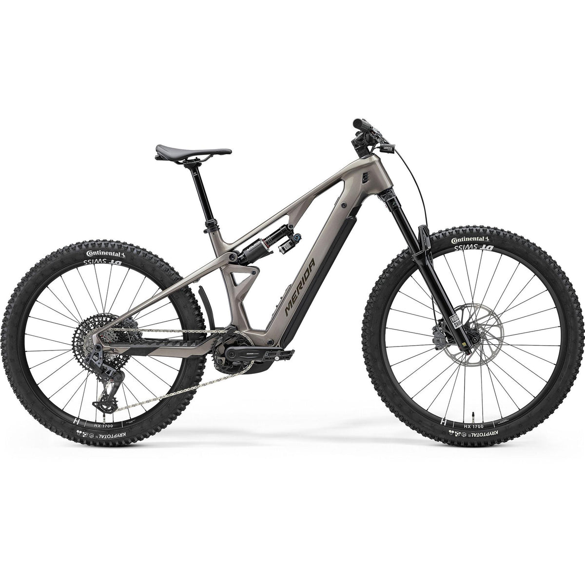 Merida Lithos 8000 Electric Enduro Bike Warm Slate Grey/Golden Black