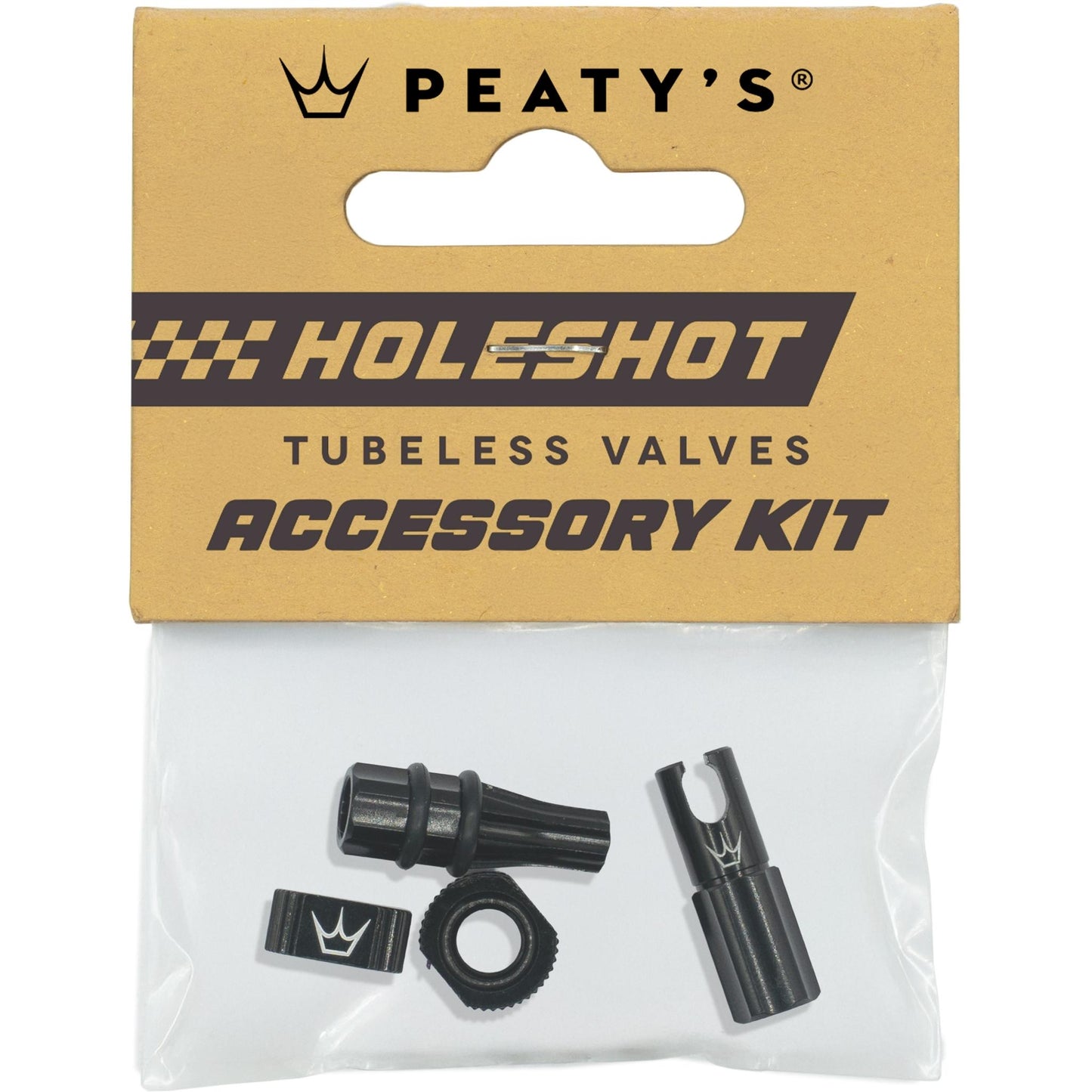 Peatys Holeshot Fast Flow Tubeless Valve Accessory Kit Black