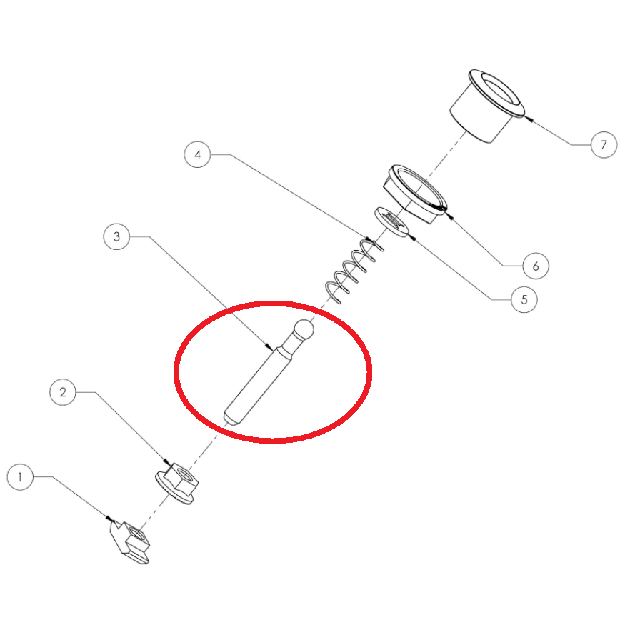 Cube Button Push Bolt M6 Short
