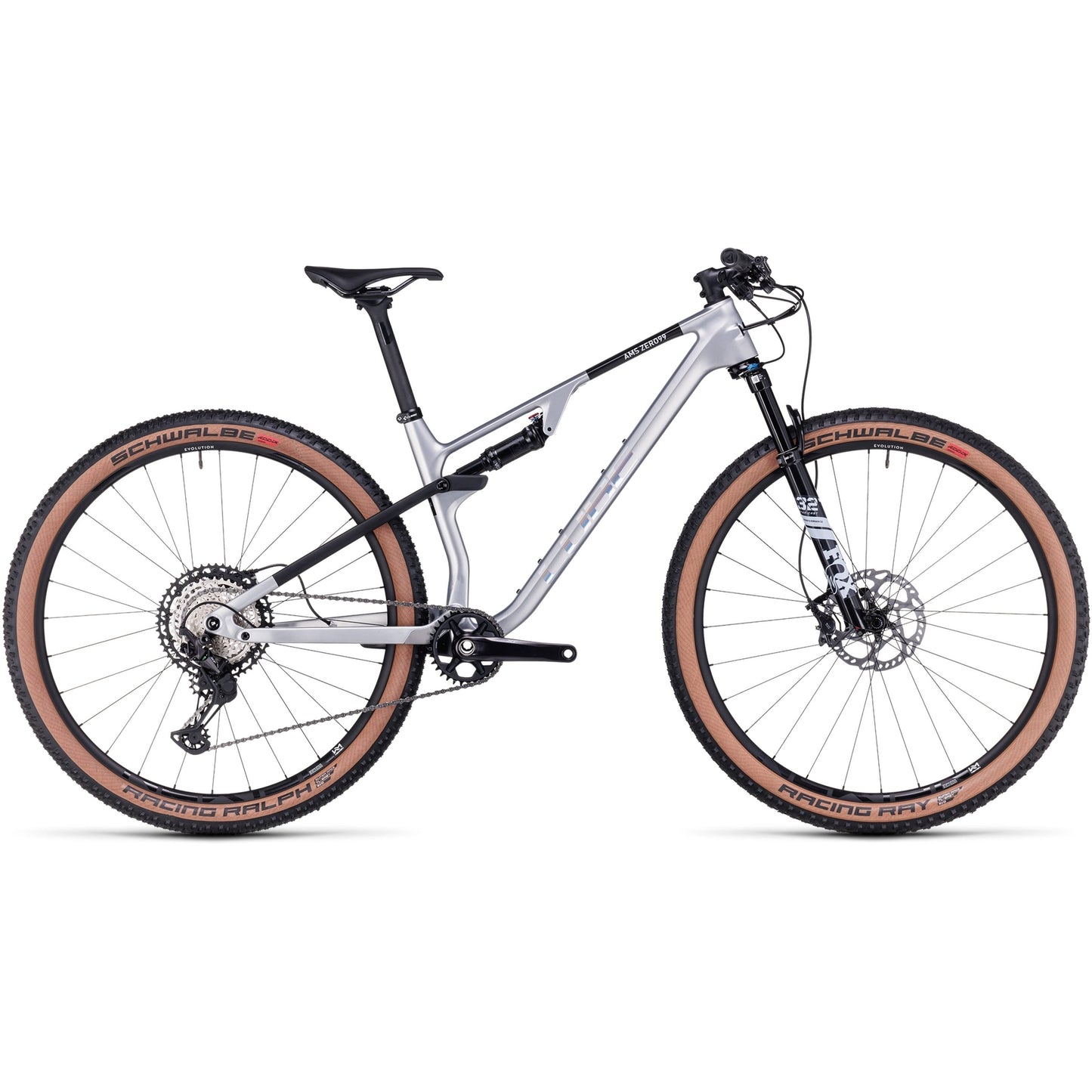 Cube AMS ZERO99 C:68 Race Dual Suspension Mountain Bike Silver/Black