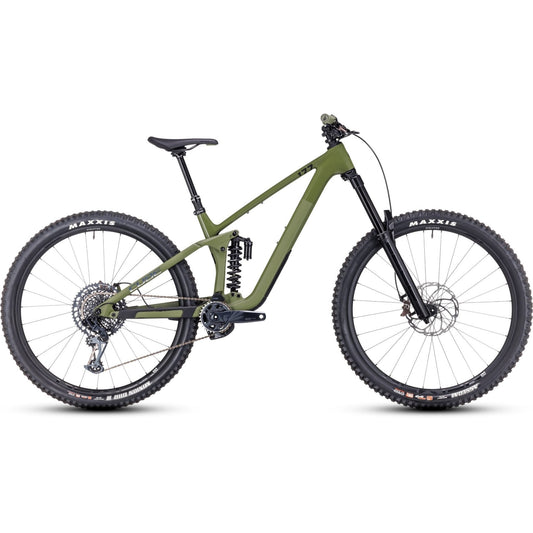 Cube Stereo ONE77 C:68X TM 29 Dual Suspension Mountain Bike Olive 'n' Chrome