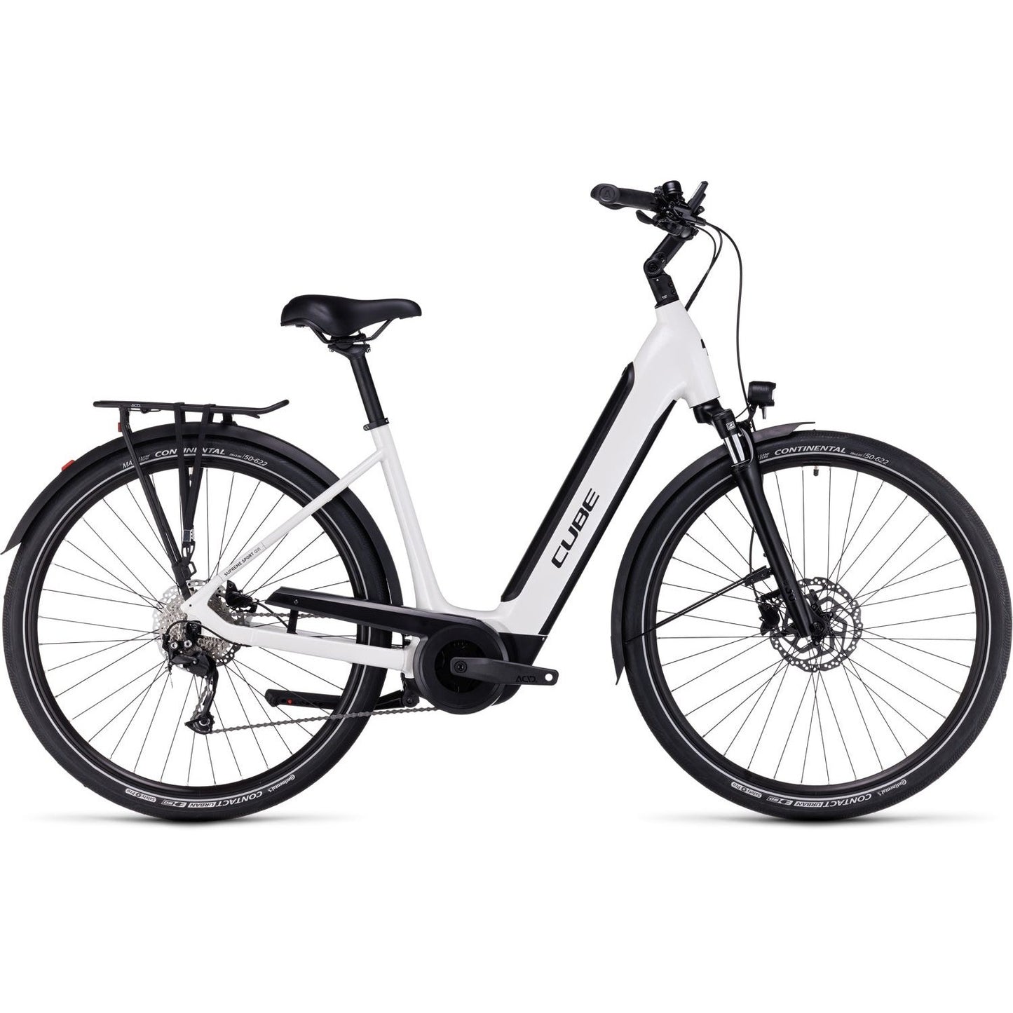 Cube Supreme Sport Hybrid ONE 500 Easy Entry Electric Hybrid Bike 500Wh Battery white'n'black