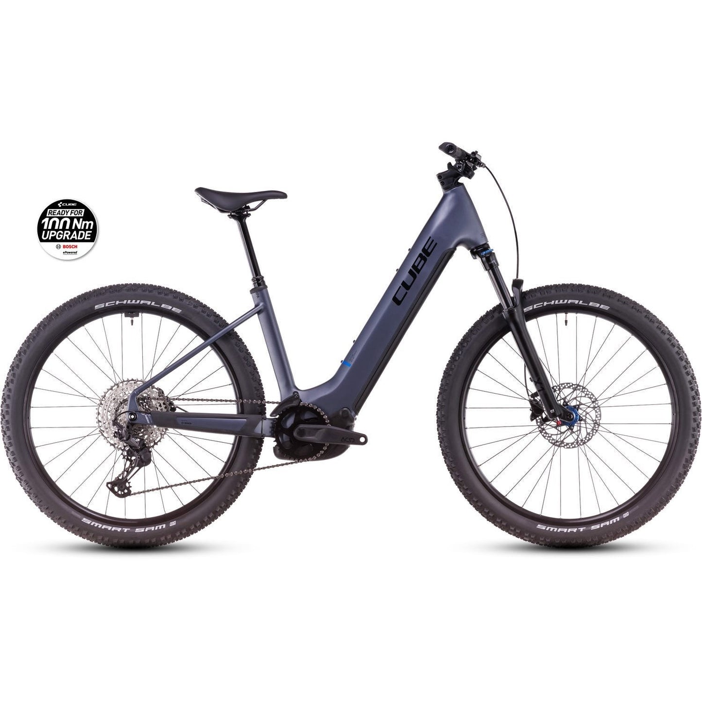 Cube Reaction Hybrid Pro 600 Easy Entry Electric Hardtail Mountain Bike Metallicgrey'n'Black