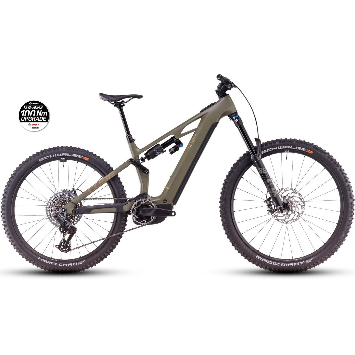 Cube Stereo Hybrid ONE77 HPC TM 800 Electric Enduro Bike Dustyolive'n'Gold