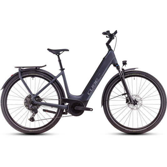 Cube Touring Hybrid Pro 625 Easy Entry Electric Hybrid Bike Metallicgrey'n'Chrome