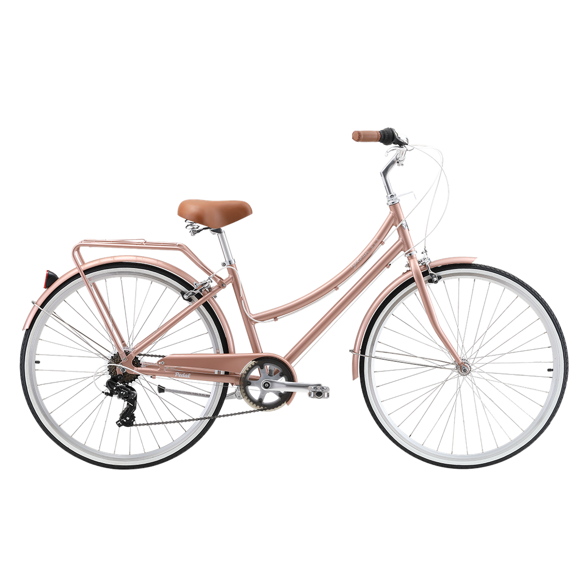 Pedal Uptown DLX Vintage Cruiser Bike Rose Gold