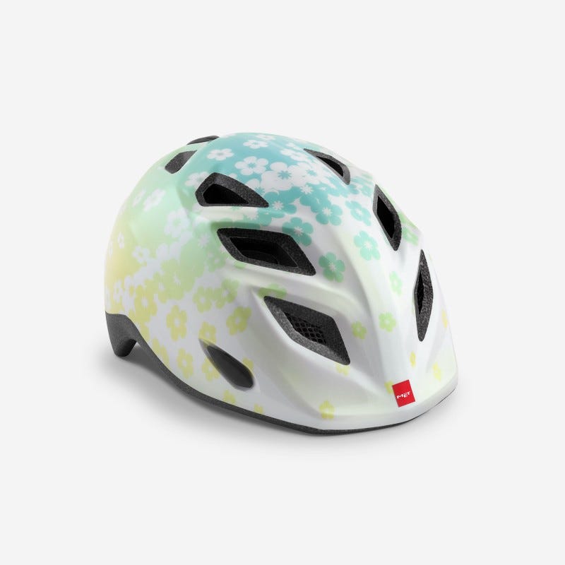 MET Elfo/Genio White Flowers/Glossy Stars Girls Helmet