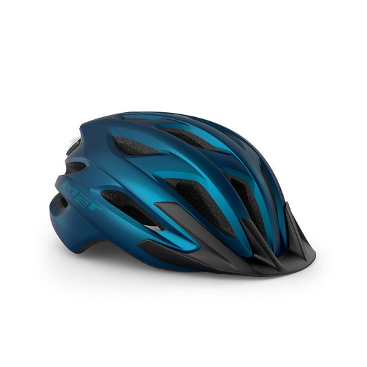 Met Crossover Helmet Blue Metallic with LIGHT