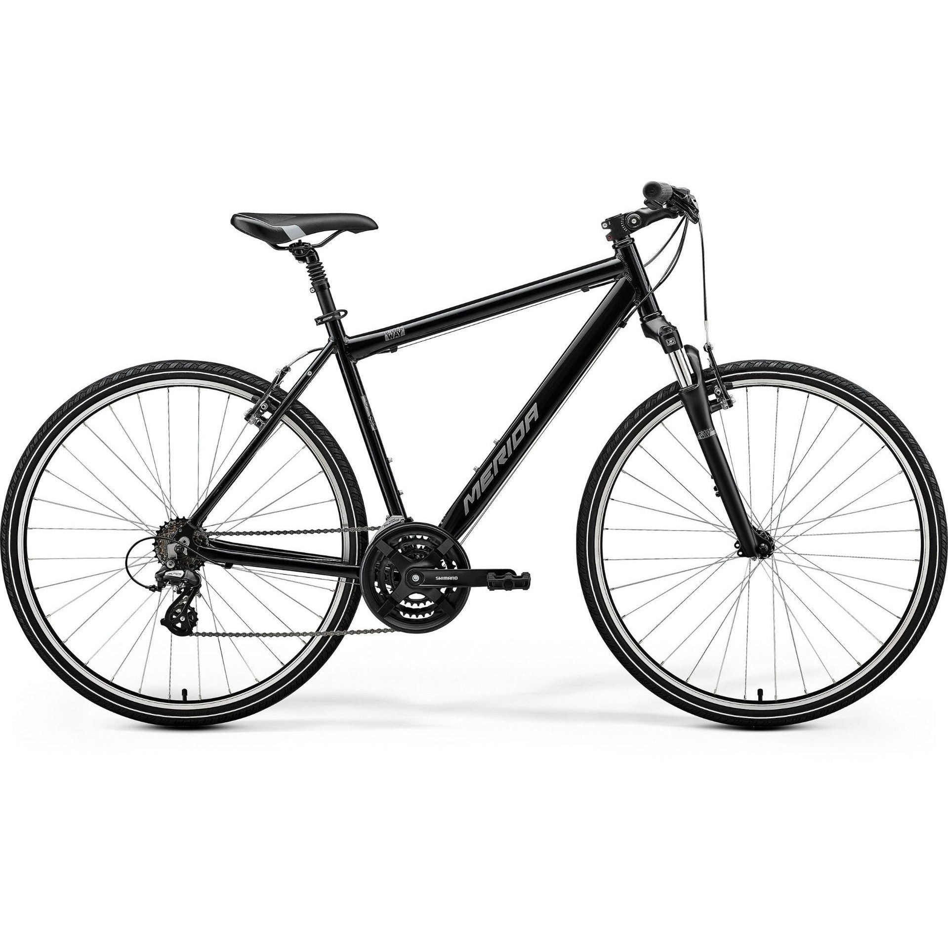 Merida Crossway 10-V Hybrid Bike Black/Silver – Bicycle Centre