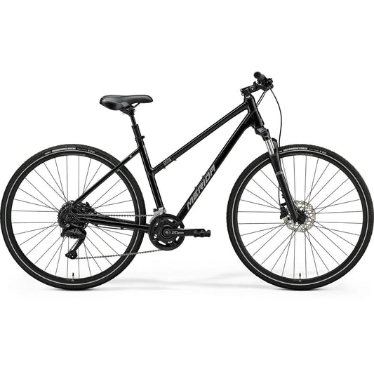 Merida Crossway 100 L Hybrid Bike Glossy Black Silver