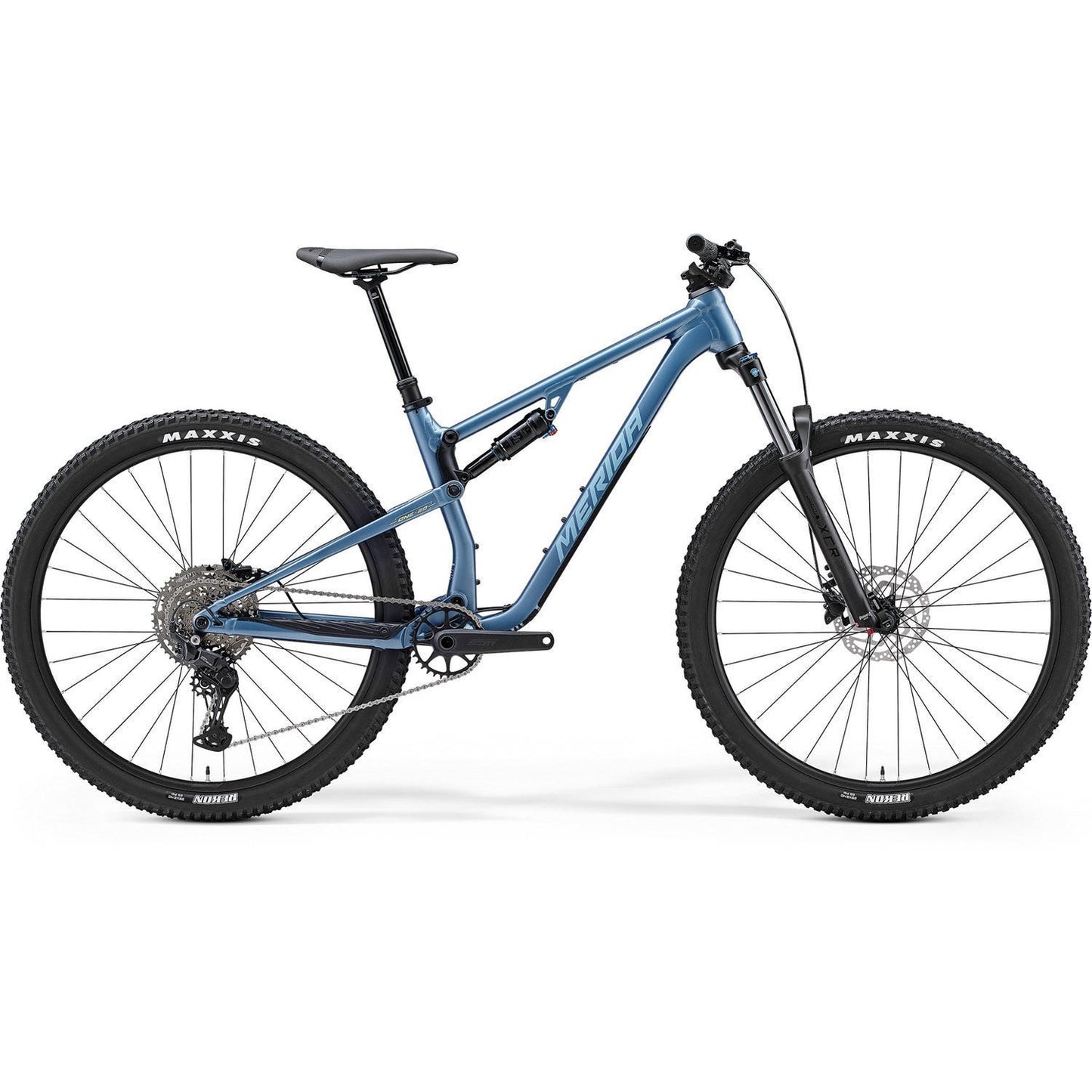 Merida One-Twenty 300 Dual Suspension Mountain Bike Silk Steel Blue/Blue/Lime