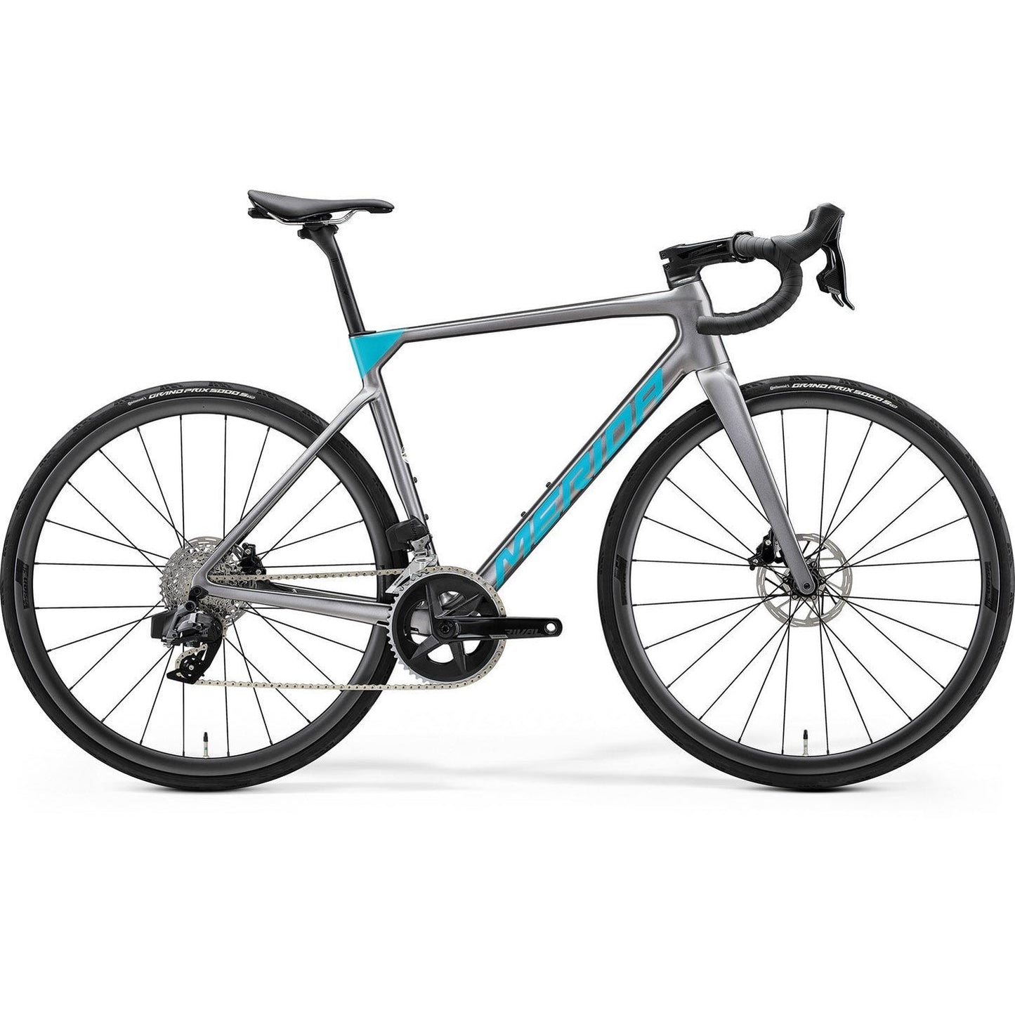 Merida Scultura 7000 Drop Bar Road Bike Gunmetal Grey/Teal