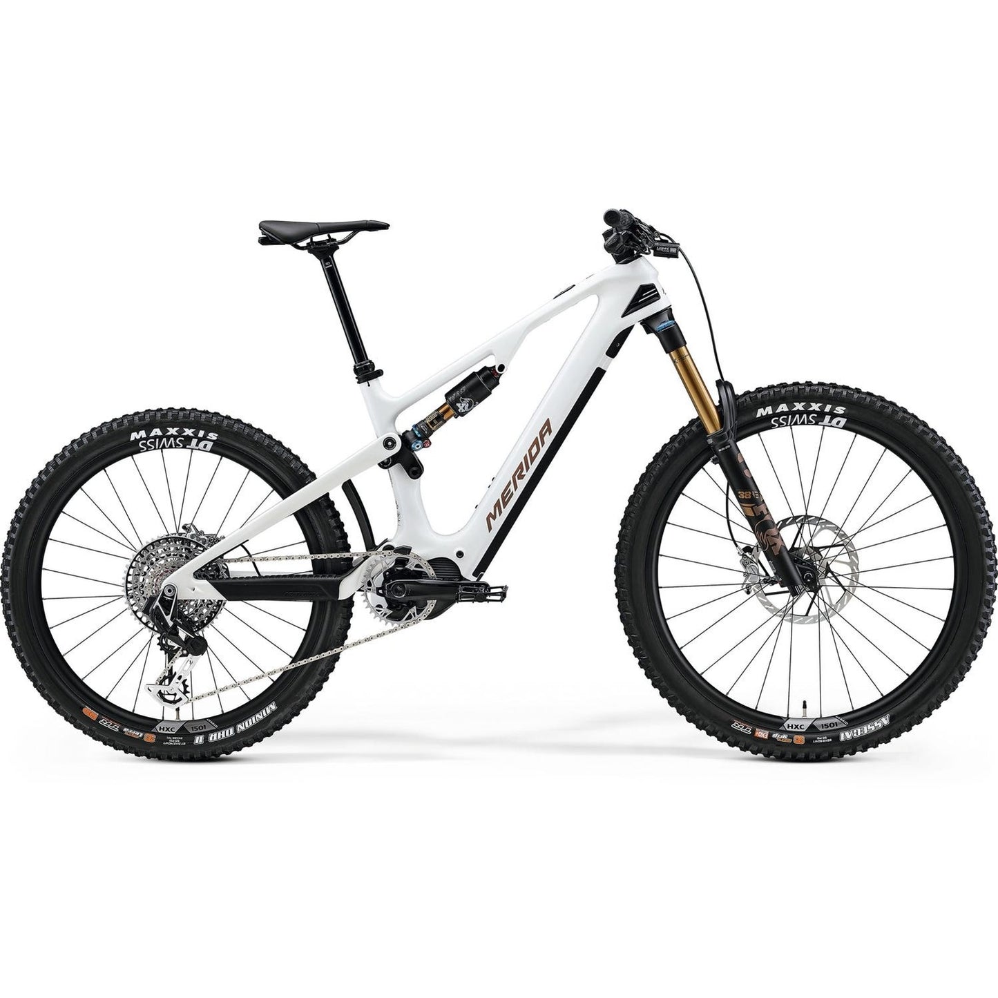 Merida eOne-Sixty 10K Electric Enduro Bike 600Wh Battery Snow White/Bronze Metal