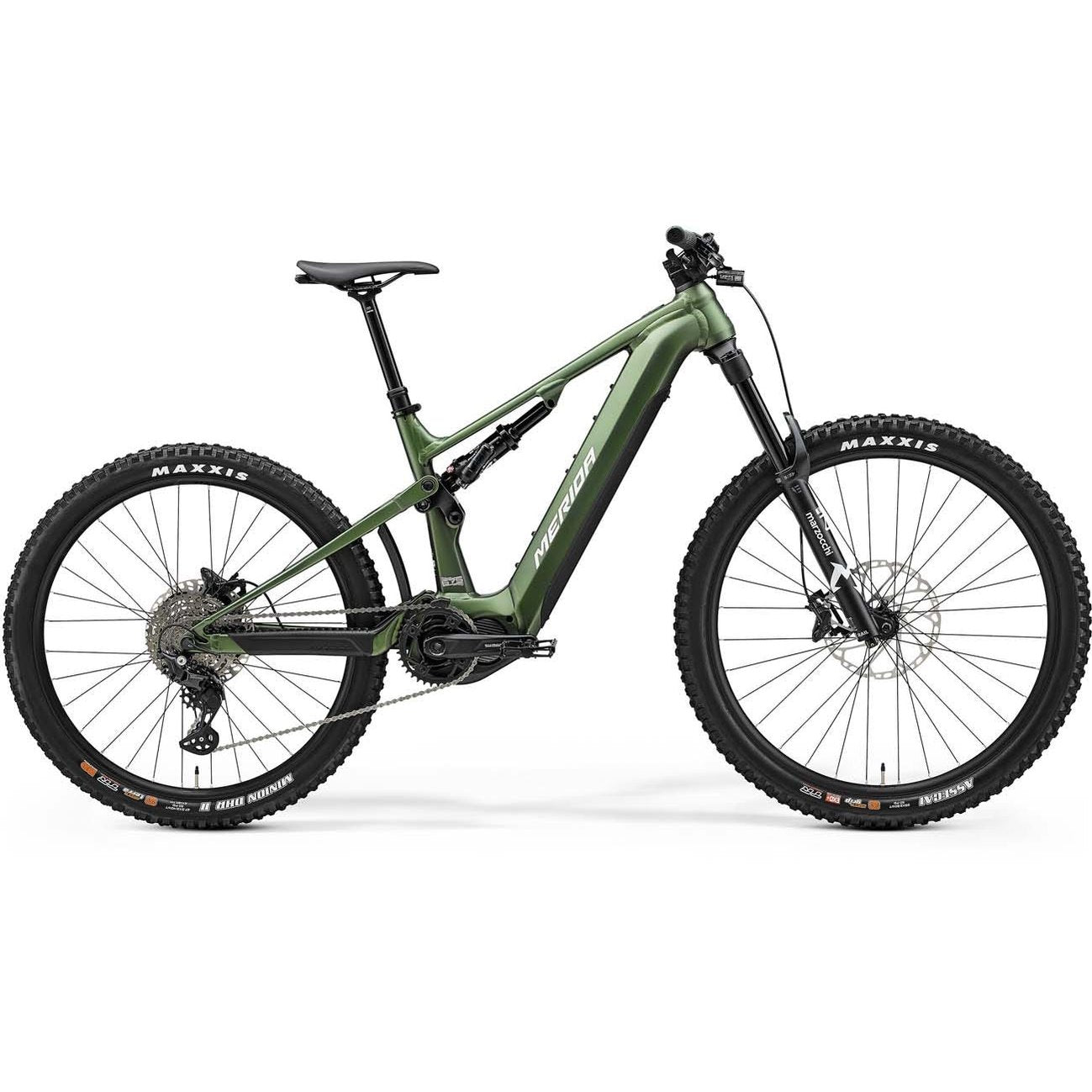 Merida eOne-Sixty 675 Electric Dual Suspension Mountain Bike Silk Fog Green/White