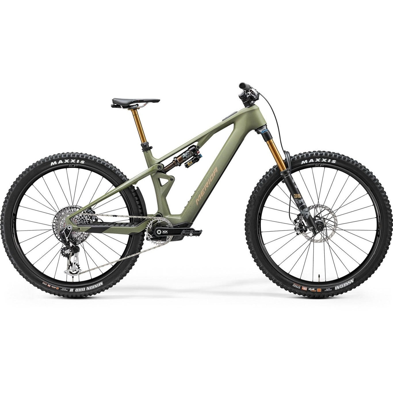 Merida eOne-Sixty SL 10K Electric Enduro Bike Silk Anaconda Green/Brown