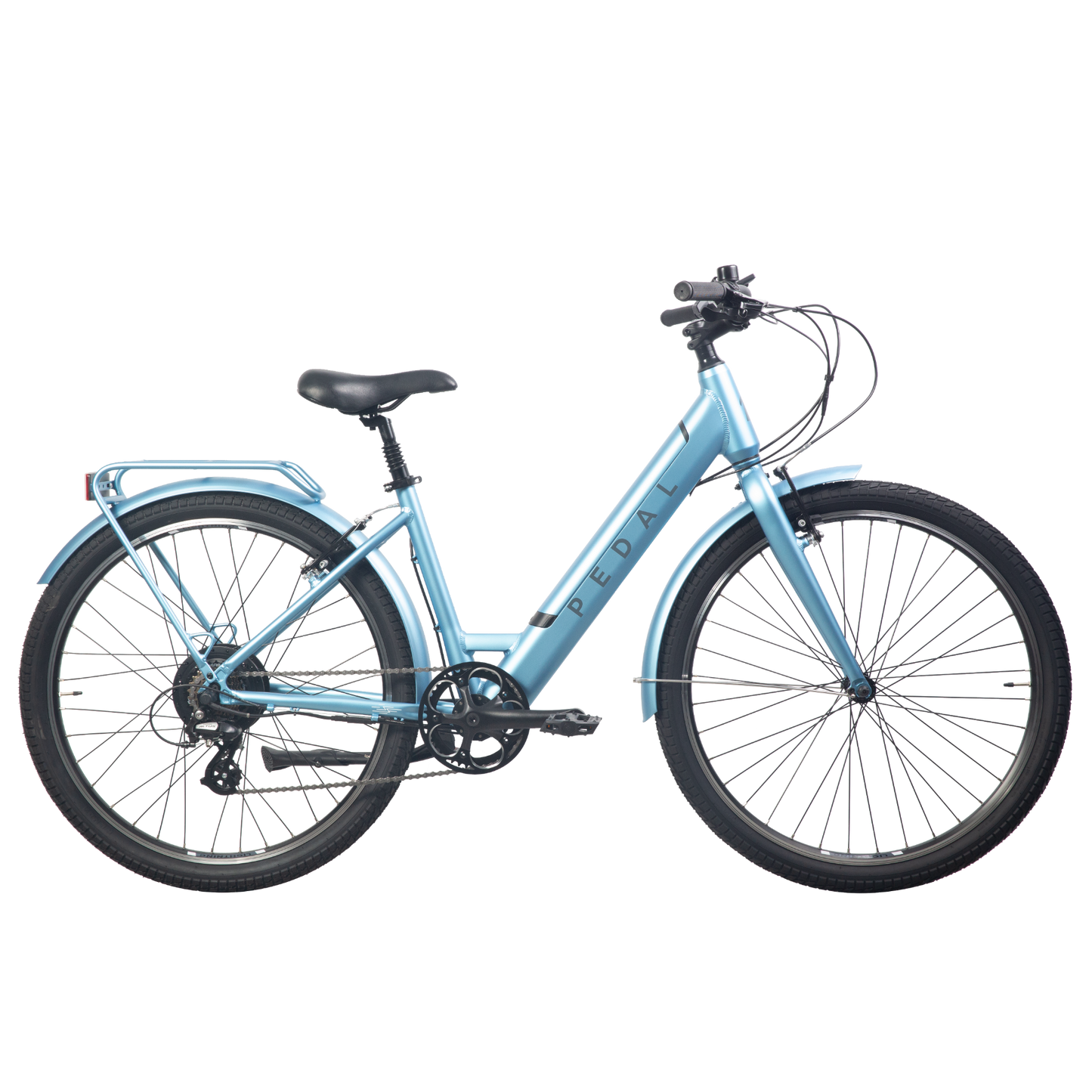 Pedal Lightning PLUS 27.5'' Step Through Electric Hybrid Bike Satin Blue