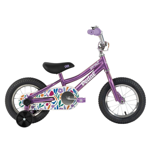 Pedal Sprout 12'' Kids Bike New Purple/Flowers