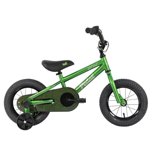 Pedal Sprout 12'' Kids Bike Green/Silver