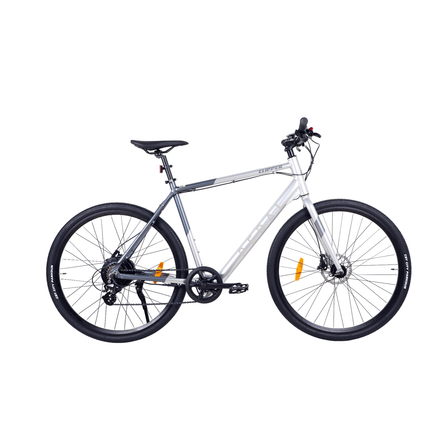 Pedal Clipper Electric Flat Bar Road Bike Grey 54cm