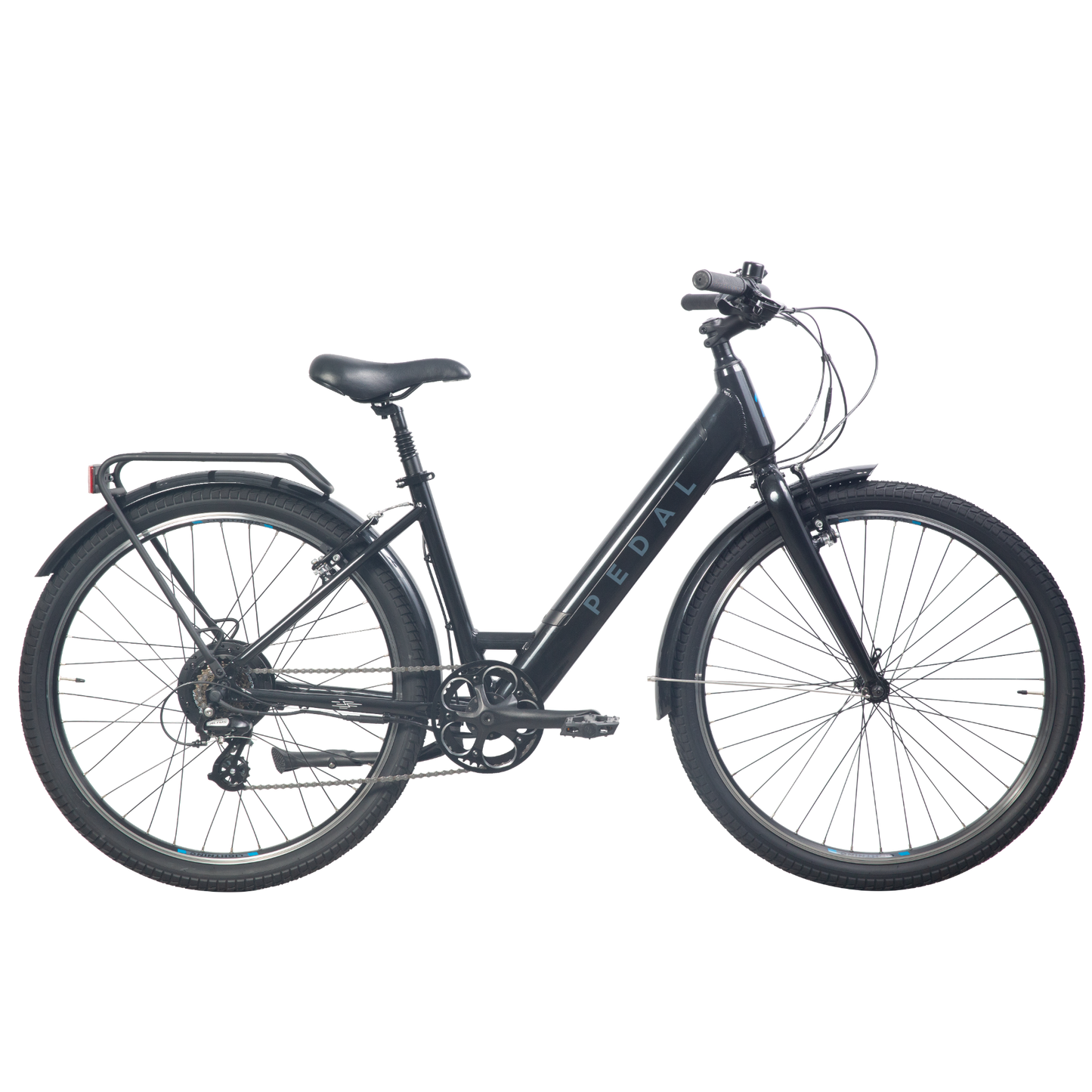 Pedal Lightning PLUS 27.5'' Step Through Electric Hybrid Bike Pearl Black