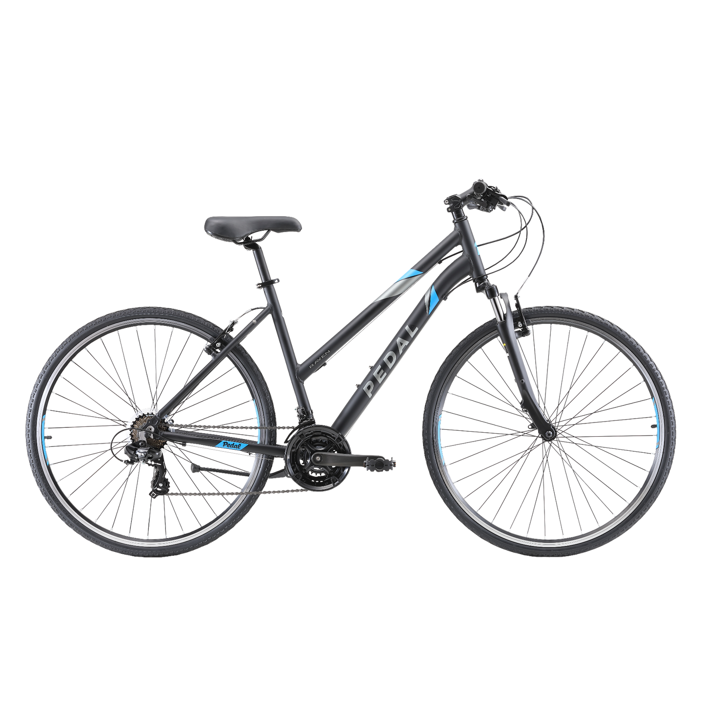 Pedal Raven Hybrid Bike Black/Blue
