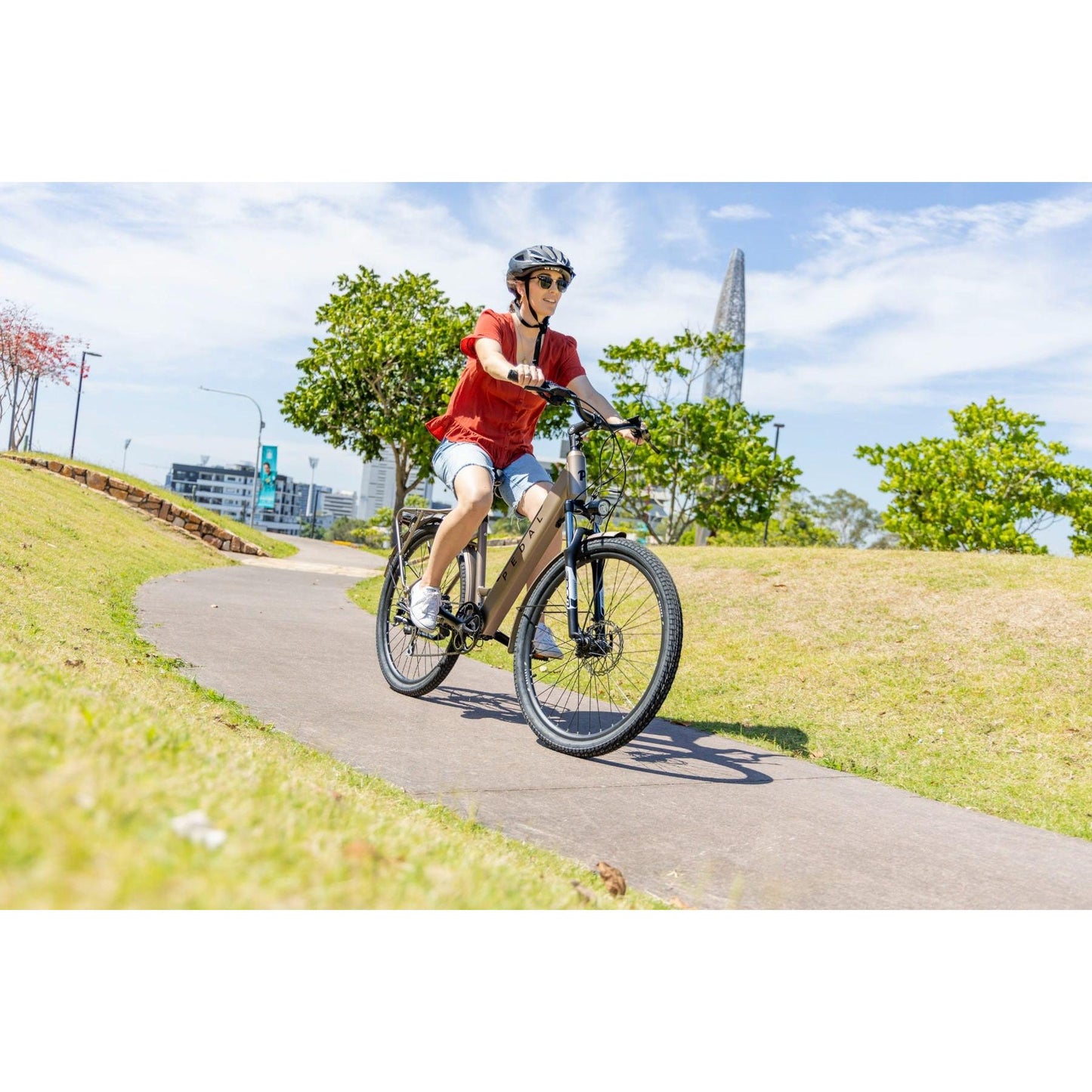 Pedal Galaxy Step Through Electric Hybrid Bike Silver