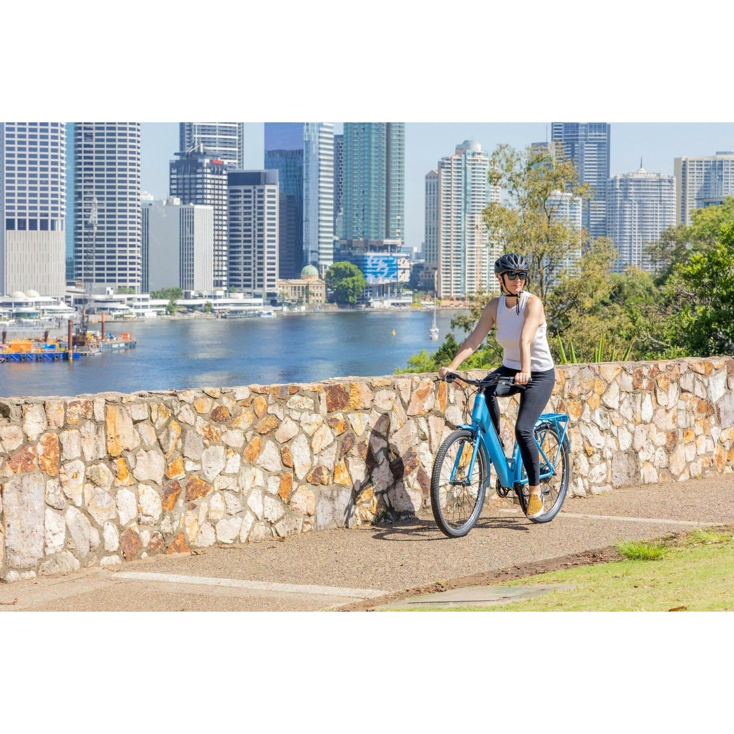 Pedal Lightning 27.5'' Step Through Electric Hybrid Bike Light Blue