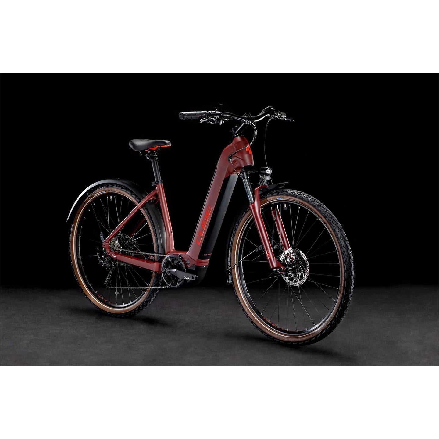 Cube Nuride Hybrid Performance 625 Allroad EasyEntry Electric Hybrid Bike Dark Red 'n' Red