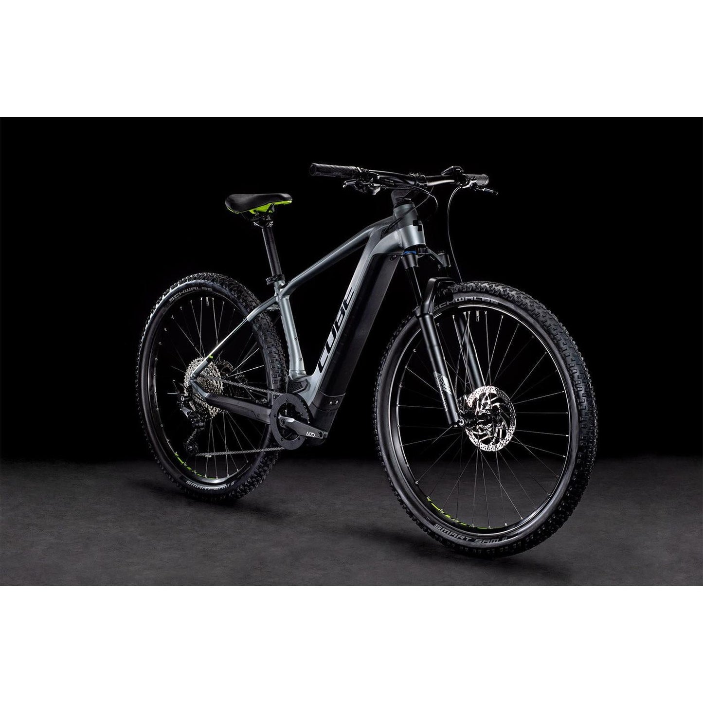 Cube Reaction Hybrid Pro 625 Electric Hardtail Mountain Bike Flash Grey 'n' Green