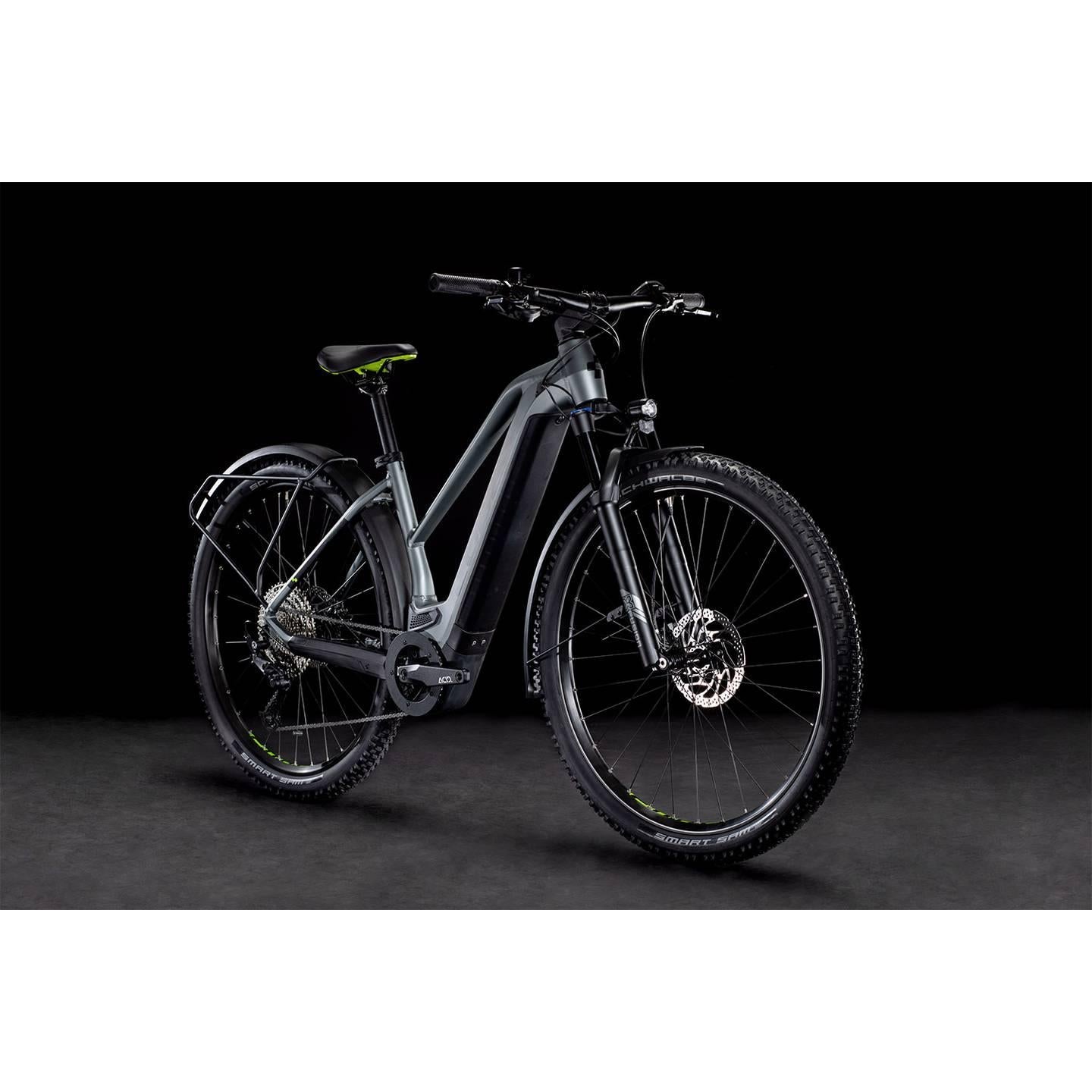 Cube Reaction Hybrid Pro 625 Allroad Trapeze Electric Hardtail Mountain Bike Flash Grey 'n' Green