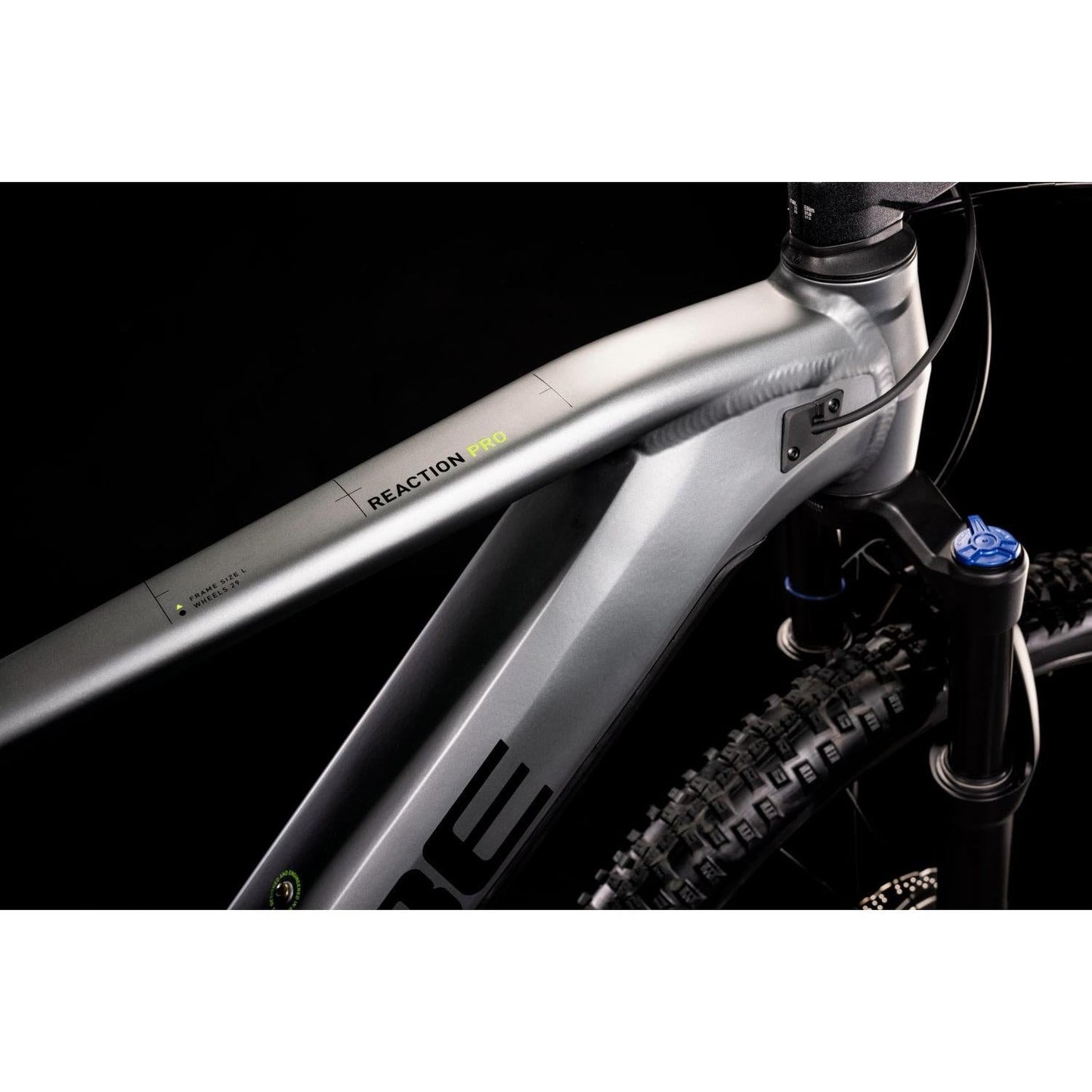 Cube Reaction Hybrid Pro 625 Trapeze Electric Hardtail Mountain Bike Flash Grey 'n' Green