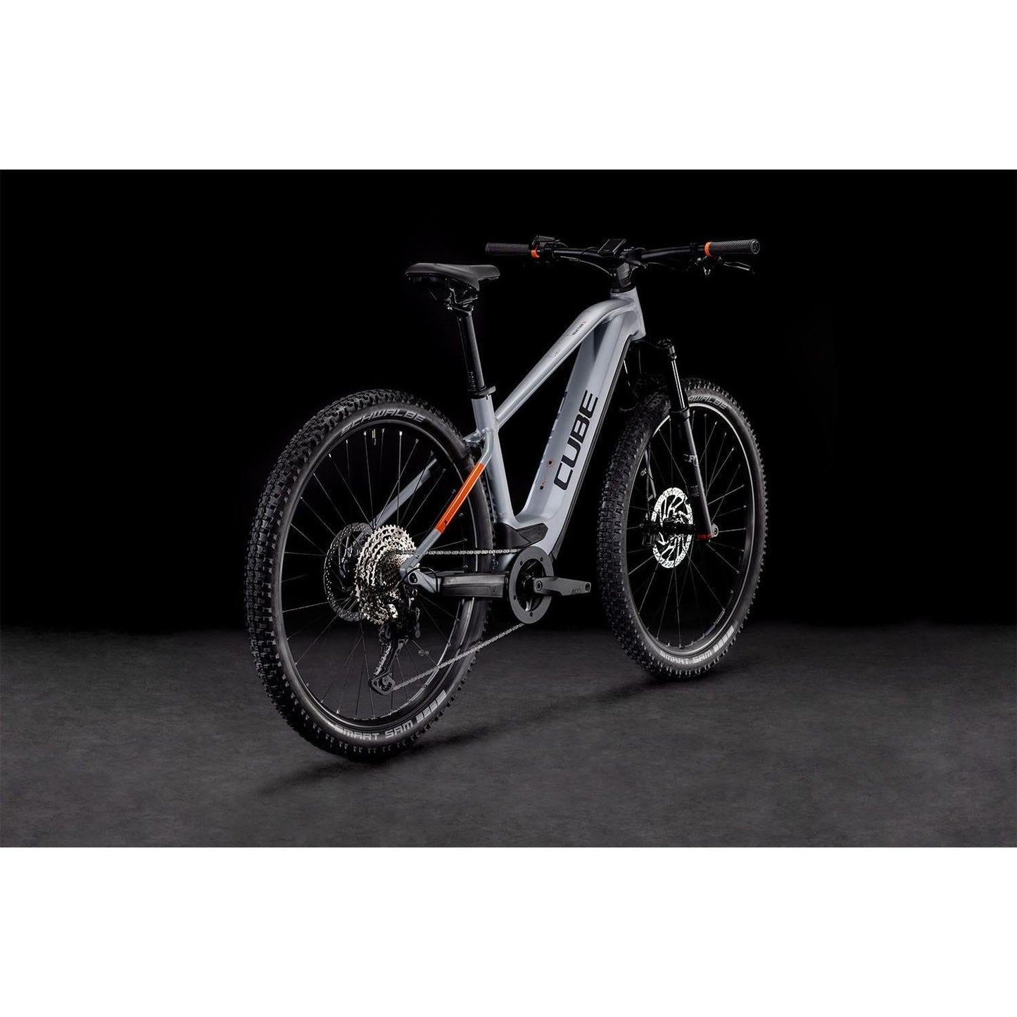 Cube Reaction Hybrid SL 750 Electric Hardtail Mountain Bike Polar Silver 'n' Orange