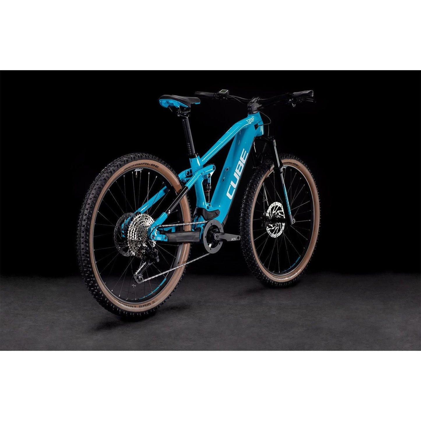 Cube Stereo Hybrid 120 Pro 625 Electric Dual Suspension Mountain Bike Sky Blue 'n' White
