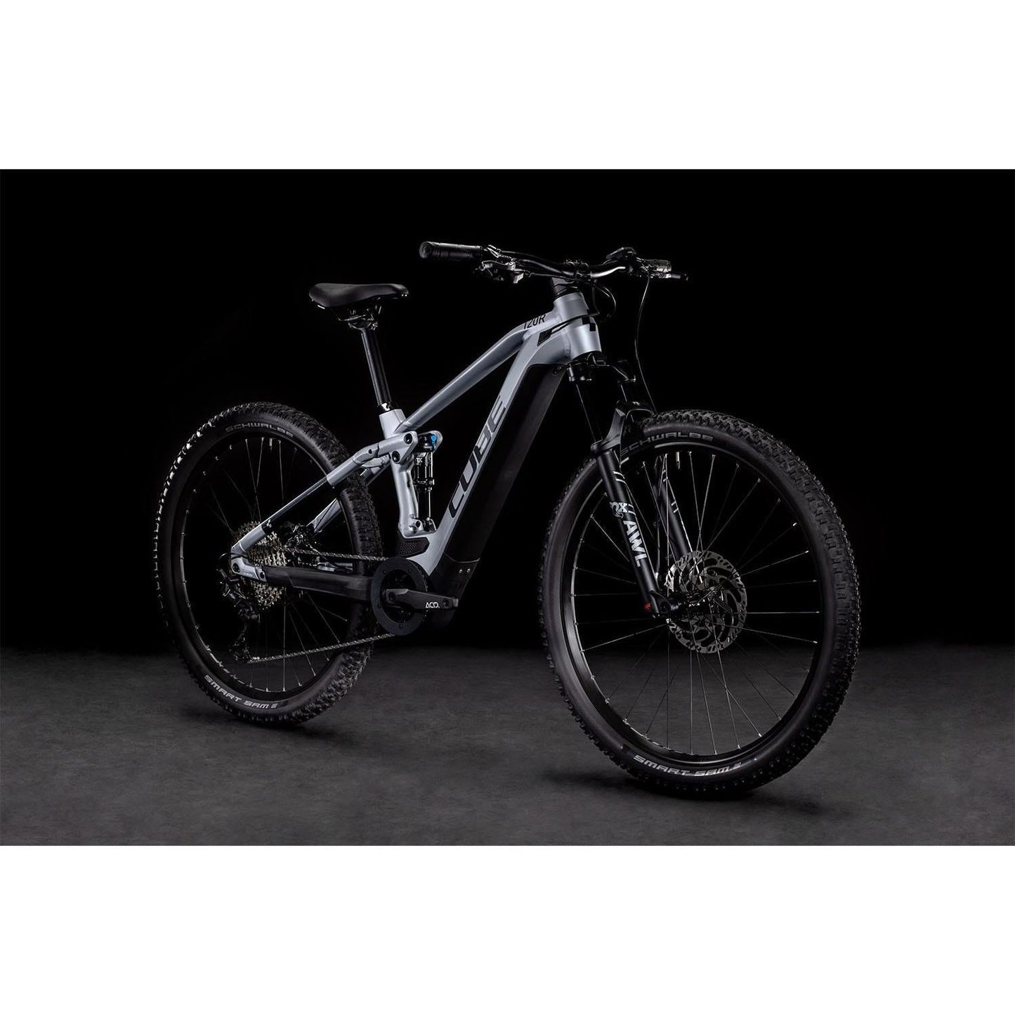 Cube Stereo Hybrid 120 Race 625 Electric Dual Suspension Mountain Bike Polar Silver 'n' Black