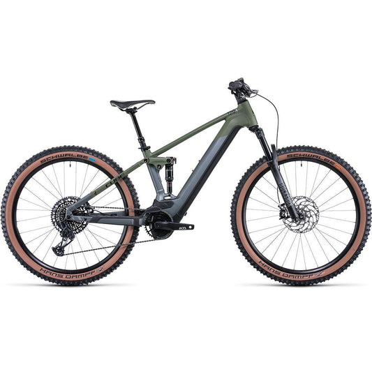 Cube Stereo Hybrid 120 TM 750 Electric Dual Suspension Mountain Bike Flash Grey 'n' Olive