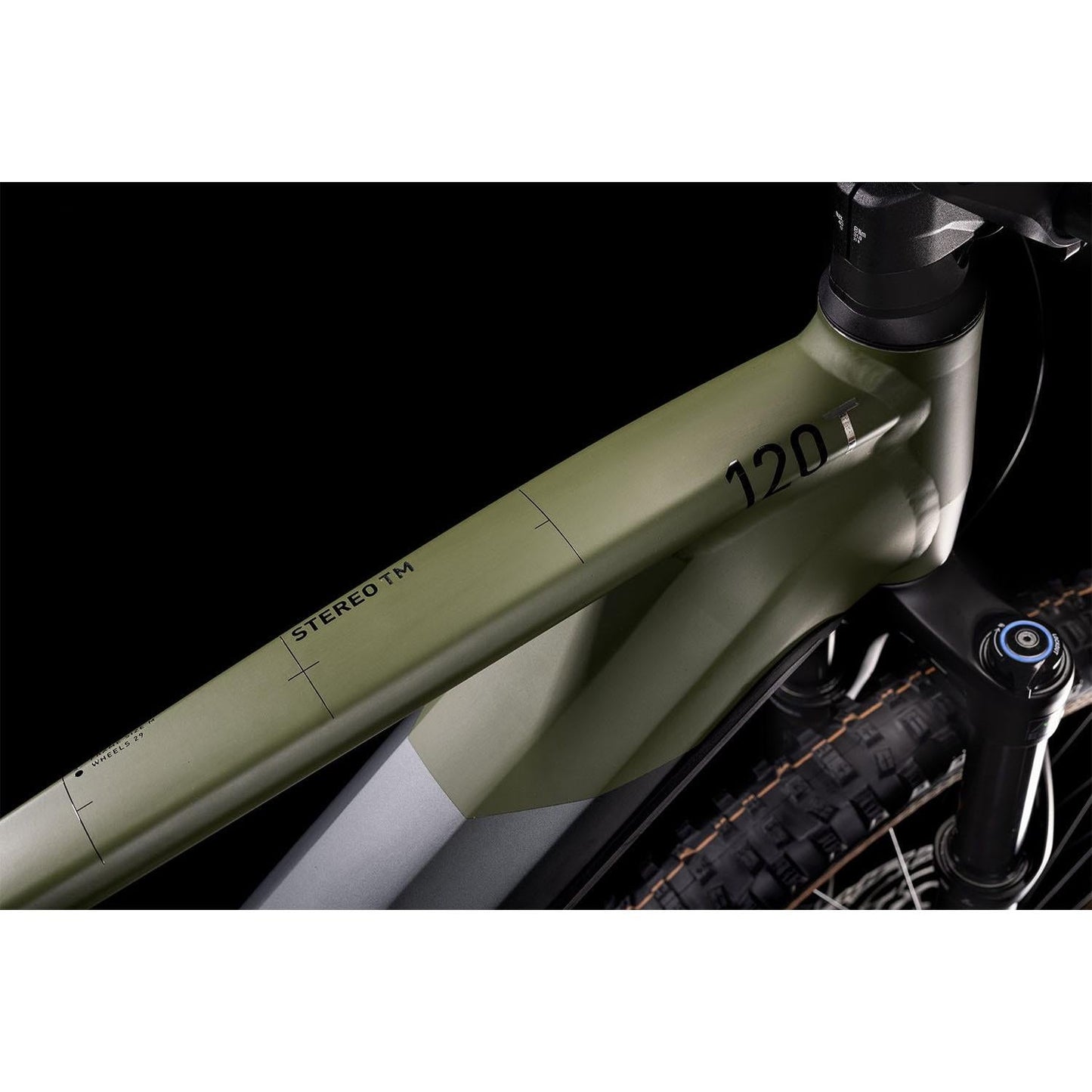 Cube Stereo Hybrid 120 TM 750 Electric Dual Suspension Mountain Bike Flash Grey 'n' Olive