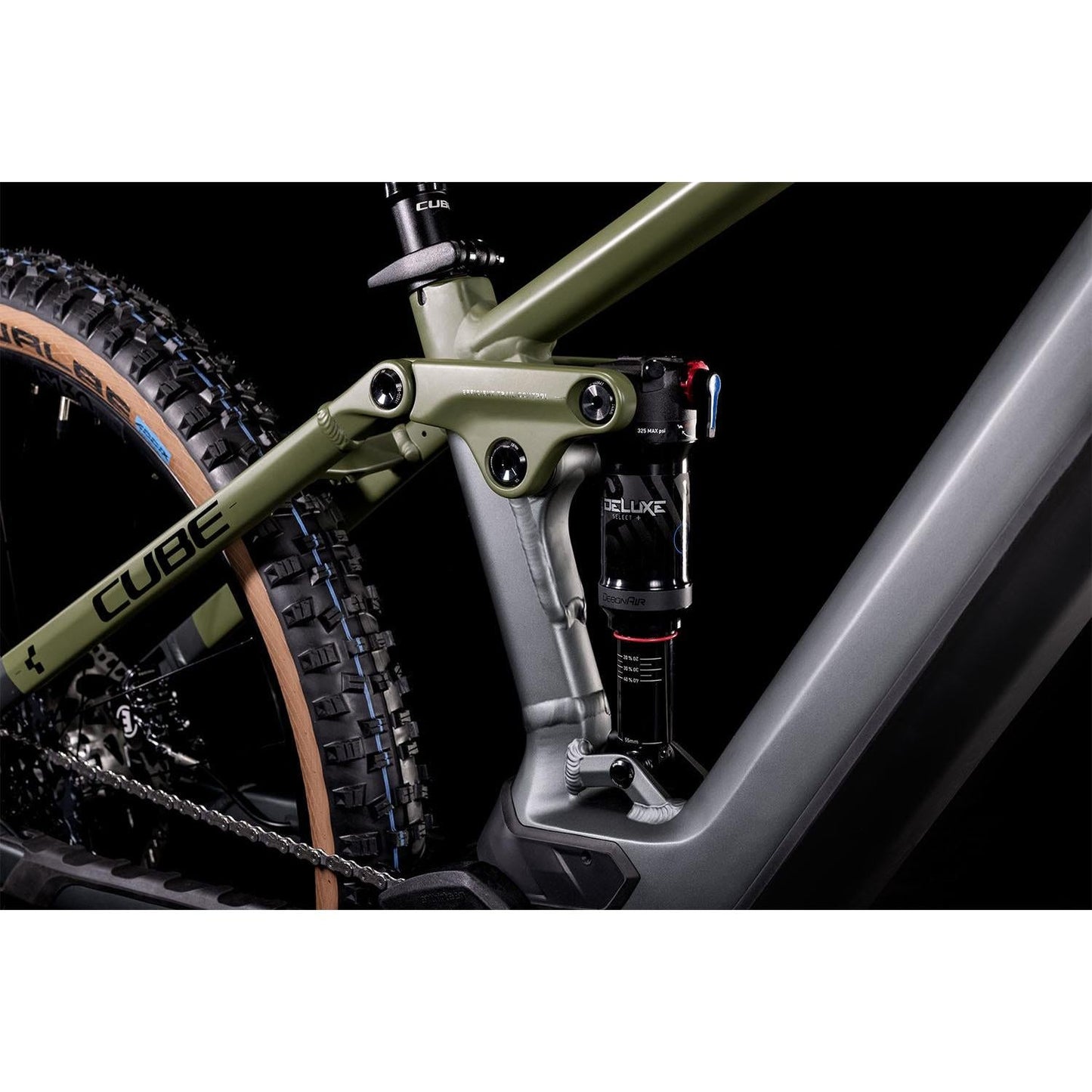 Cube Stereo Hybrid 120 TM 750 Electric Dual Suspension Mountain Bike Flash Grey 'n' Olive