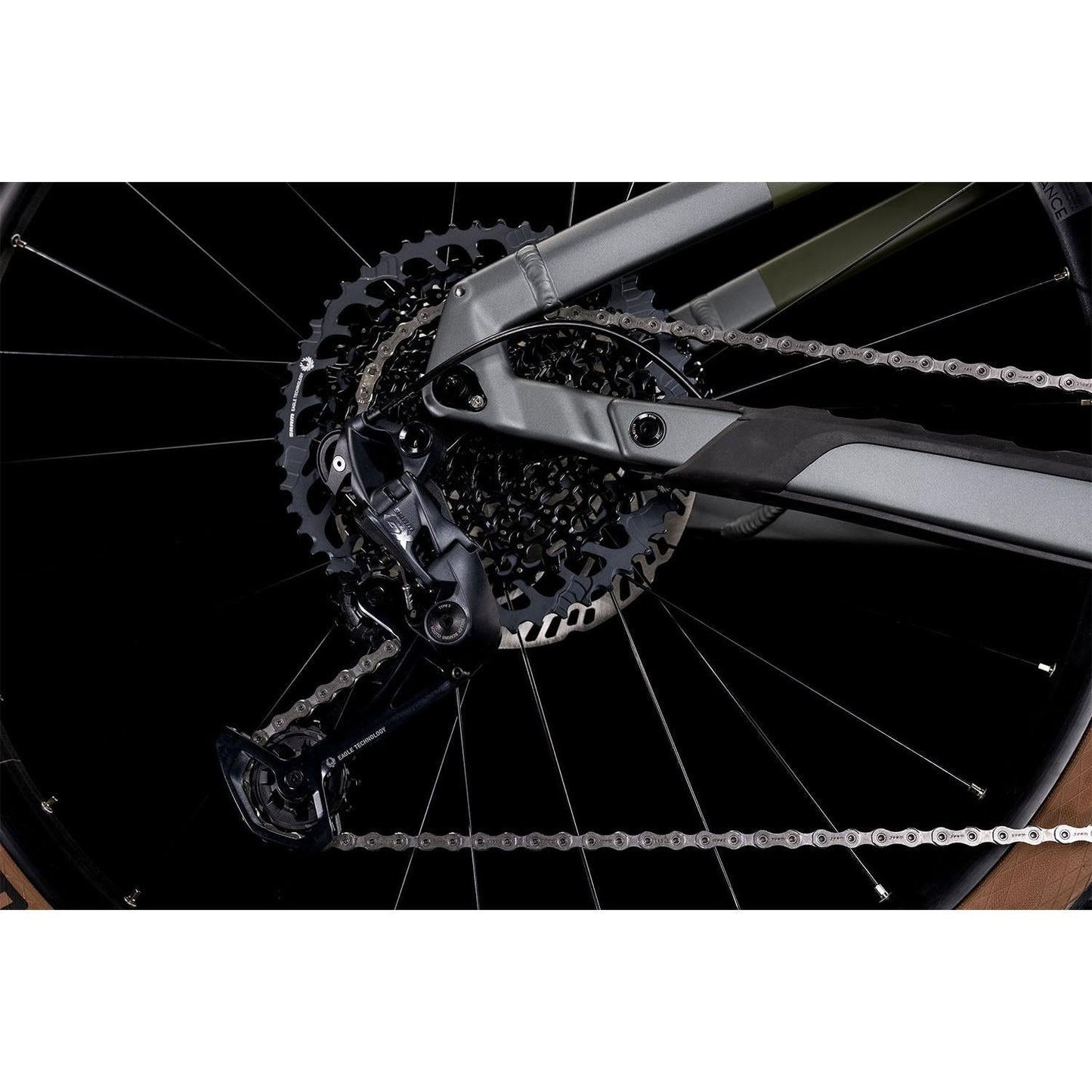 Cube Stereo Hybrid 120 TM 750 Electric Dual Suspension Mountain Bike Flash Grey 'n' Olive