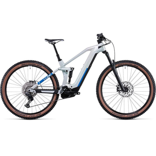Cube Stereo Hybrid 140 HPC Pro 625 Electric Dual Suspension Mountain Bike Prisma Grey 'n' Blue