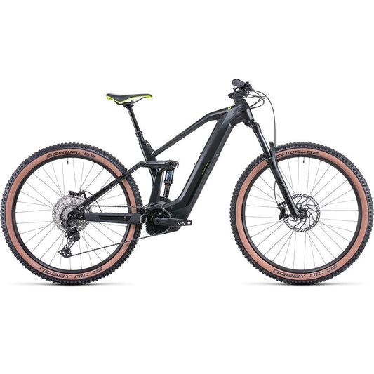 Cube Stereo Hybrid 140 HPC Race 625 Electric Dual Suspension Mountain Bike Grey 'n' Green