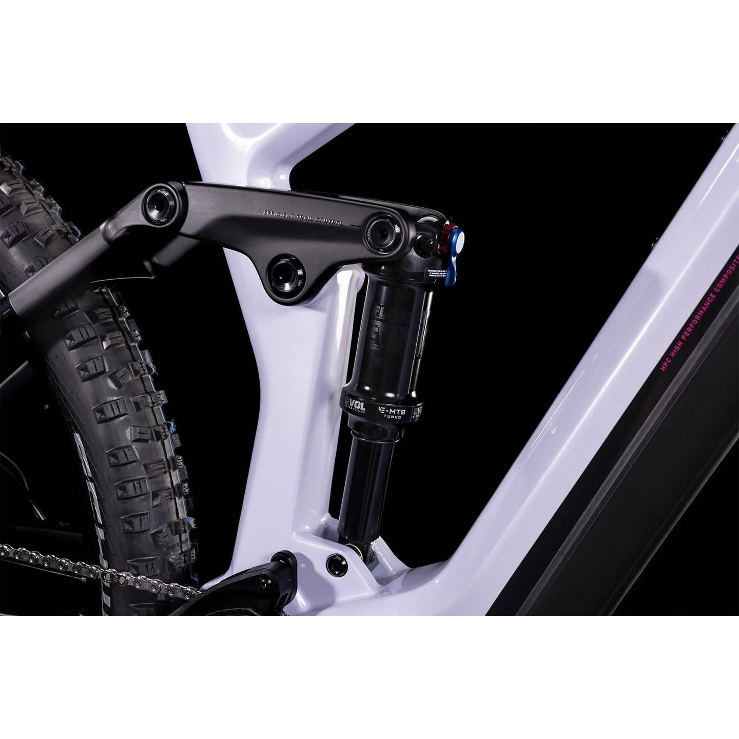 Cube Stereo Hybrid 140 HPC SL 750 Electric Dual Suspension Mountain Bike 29'' Violet 'n' White