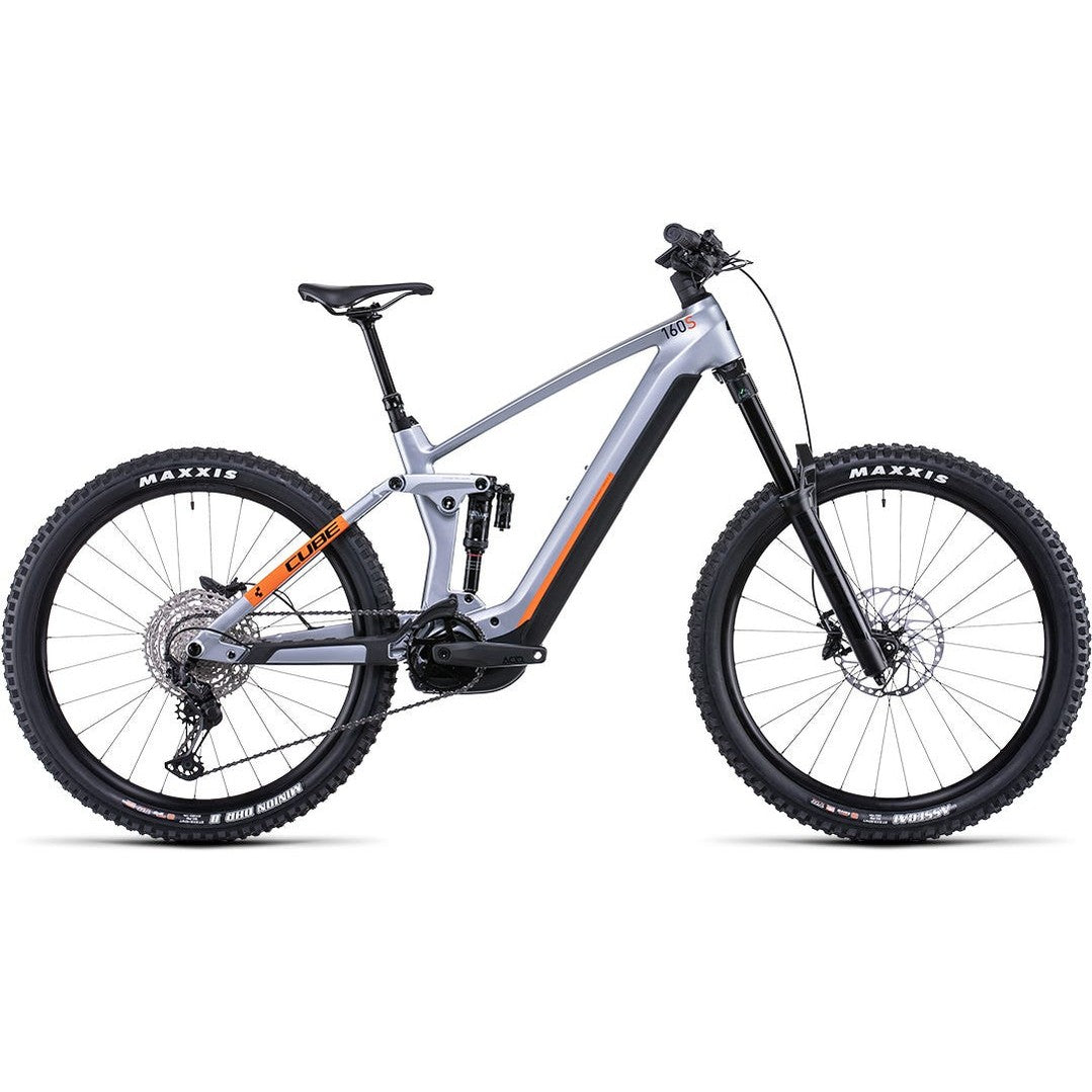 Cube Stereo Hybrid 160 HPC SL 625 Dual Suspension Electric Mountain Bike 27.5'' Polar Silver 'n' Orange