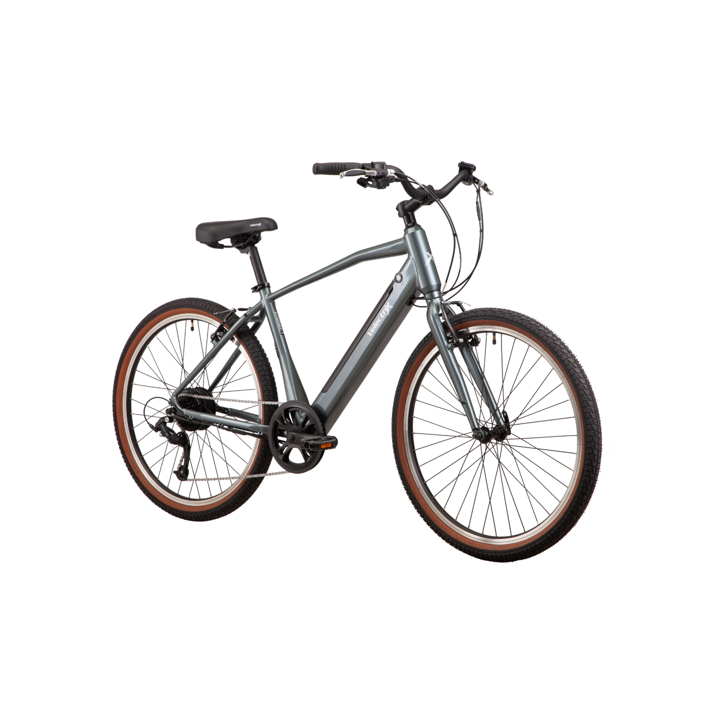 VelectriX Cruiser Electric Hybrid Bike Silver