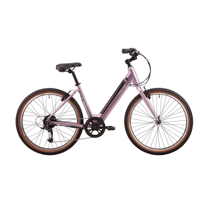 VelectriX Cruiser Step Through Electric Hybrid Bike Lilac