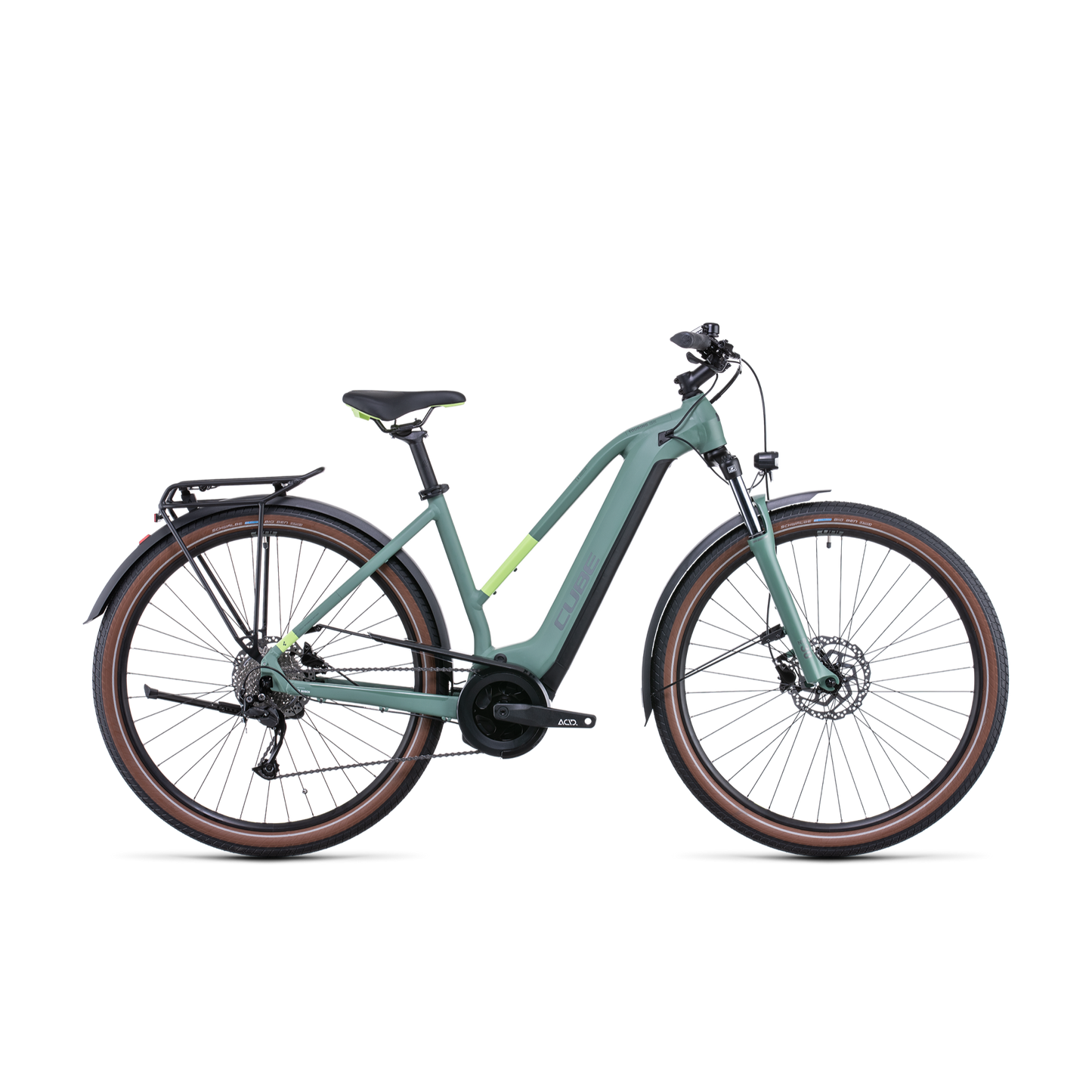 Cube Touring Hybrid ONE 500 Trapeze Electric Hybrid Bike Green 'n' Sharp Green